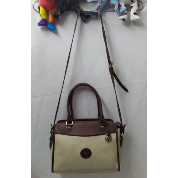 Dooney & Bourke Ivory Pebbled Leather Top Handle Satchel Bag - VTG Made in USA - Picture 6 of 16